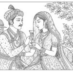 Mughal art coloring pages for Adults