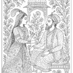 Mughal art coloring pages for Adults