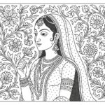 Mughal art coloring pages for Adults