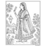 Mughal art coloring pages for Adults