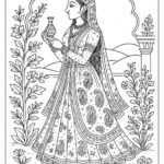 Mughal art coloring pages for Adults