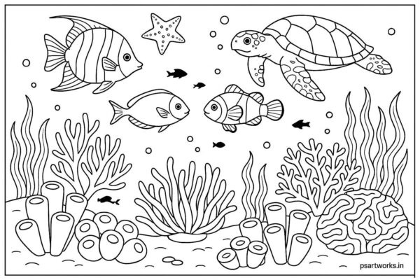 Sea Animal Coloring Pages For Kids