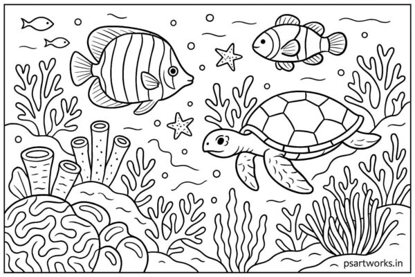 Sea Animal Coloring Pages For Kids