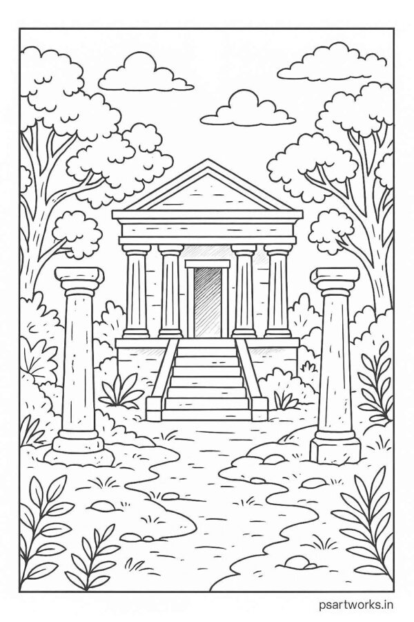 Temple coloring pages