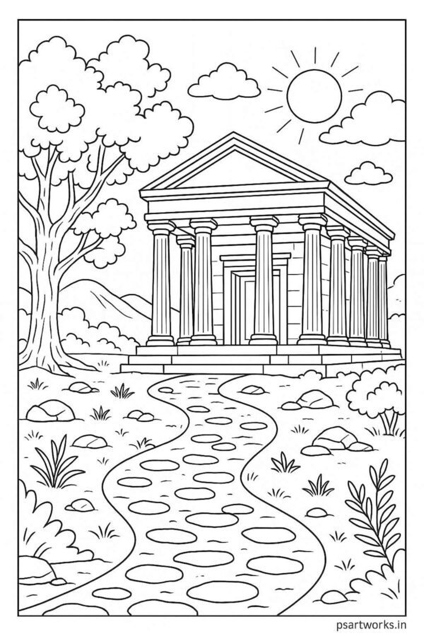 Temple coloring pages