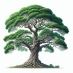 Tree illustration on white isolated background