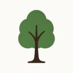 Tree illustration on white isolated background