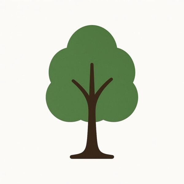 Tree illustration on white isolated background