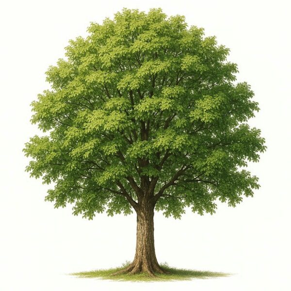 Tree illustration on white isolated background