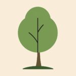 Tree illustration on white isolated background