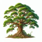Tree illustration on white isolated background