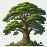 Tree illustration on white isolated background