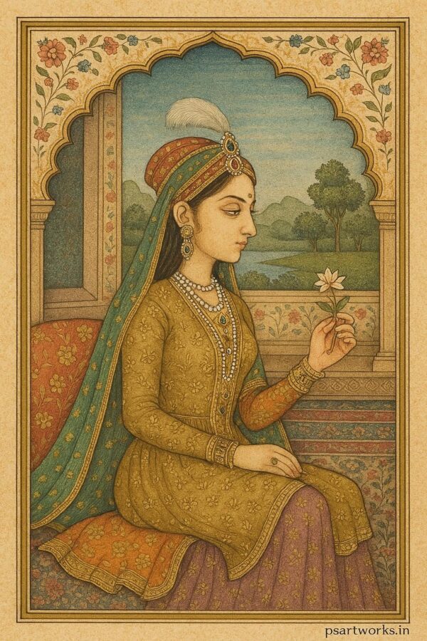 Indian mughal Art illustration