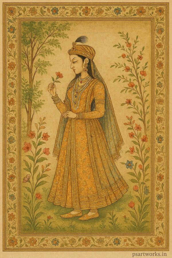 Indian mughal Art illustration