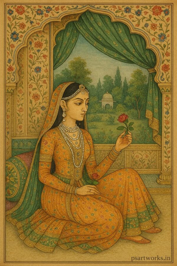 Indian mughal Art illustration
