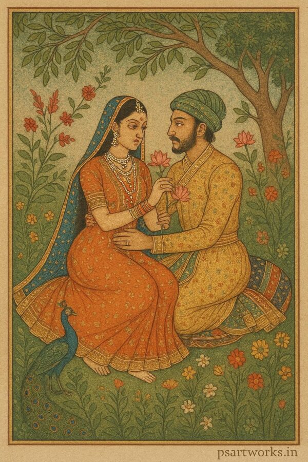 Indian mughal Art illustration