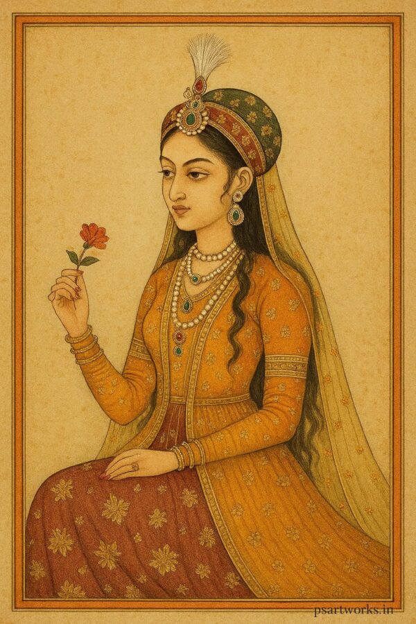 Indian mughal Art illustration
