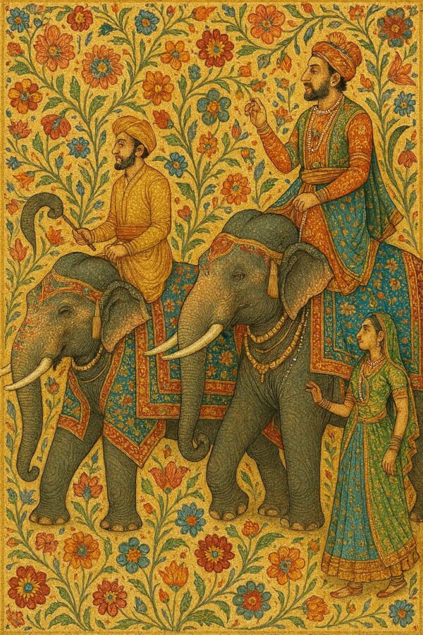 Indian mughal Art illustration