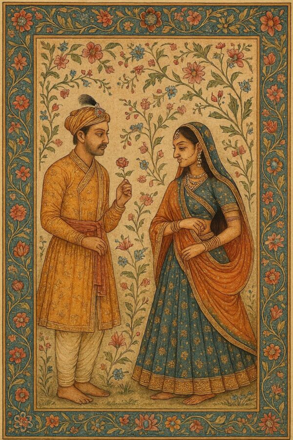 Indian mughal Art illustration