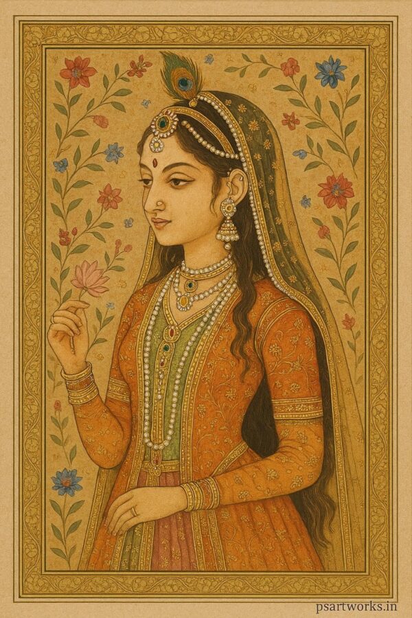 Indian mughal Art illustration