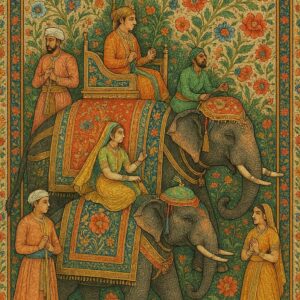 Indian mughal Art illustration