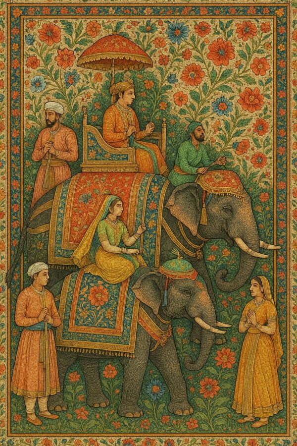 Indian mughal Art illustration