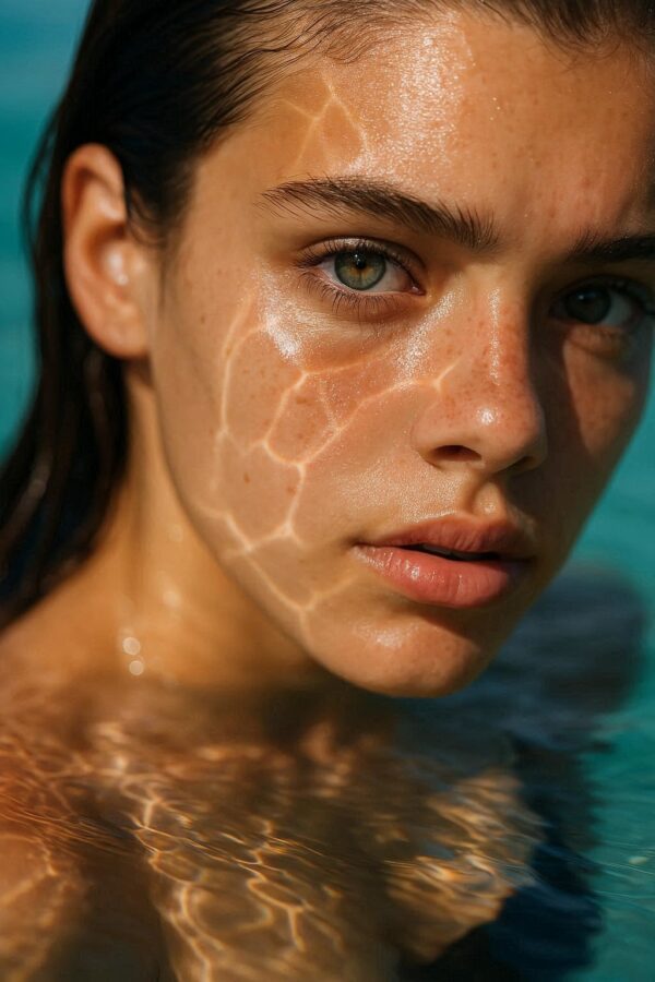 Woman posing in water
