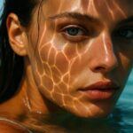 Woman posing in water