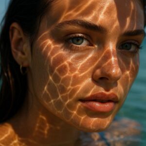 Woman posing in water