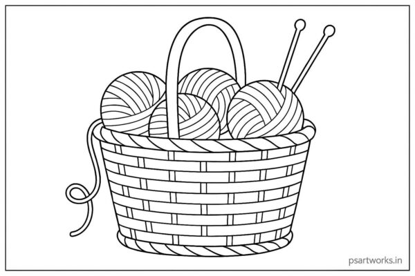 Wool basket coloring pages