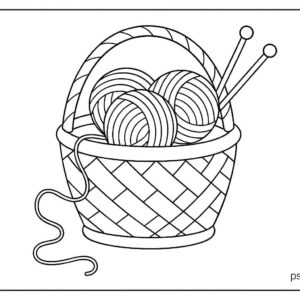 Wool basket coloring pages