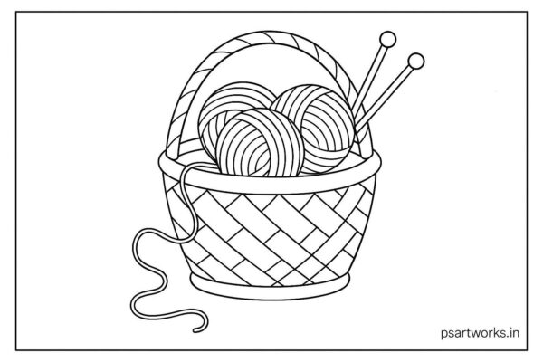 Wool basket coloring pages