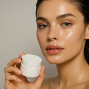 High-end beauty close-up and sharp focus with shallow depth of field