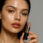 High-end beauty close-up and sharp focus with shallow depth of field