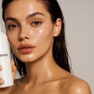 High-end beauty close-up and sharp focus with shallow depth of field