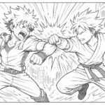 Anime Fight Scene Coloring Page