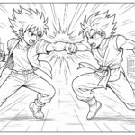 Anime Fight Scene Coloring Page