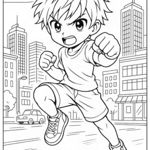 Anime Cute Boy Coloring Page