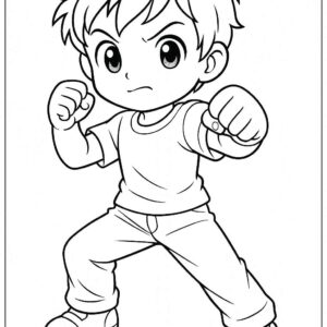 Anime Cute Boy Coloring Page