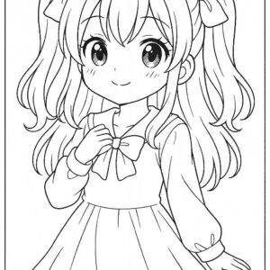 Anime cute girl Coloring Page