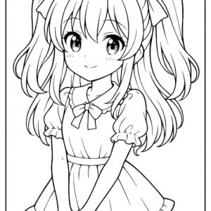 Anime cute girl Coloring Page