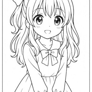 Anime cute girl Coloring Page