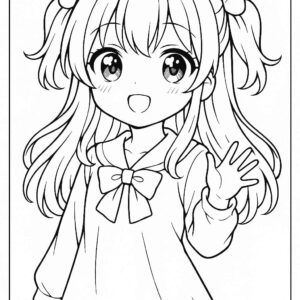 Anime cute girl Coloring Page