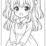 Anime cute girl Coloring Page