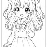 Anime cute girl Coloring Page