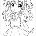 Anime cute girl Coloring Page