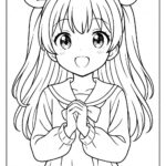 Anime cute girl Coloring Page
