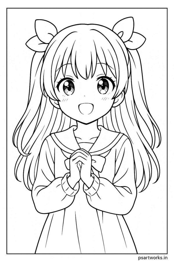 Anime cute girl Coloring Page