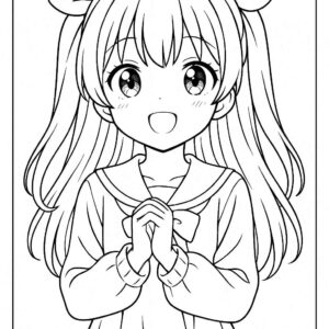 Anime cute girl Coloring Page