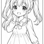 Anime cute girl Coloring Page